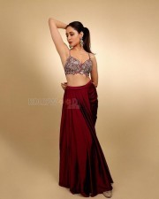 Beautiful Pragya Jaiswal in a Red Embroidered Lehenga Pictures 04