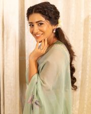 Beautiful Rashi Singh in a Light Green Sheer Printed Saree Photos 02