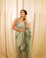 Beautiful Rashi Singh in a Light Green Sheer Printed Saree Photos 03