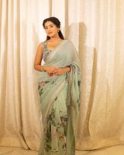 Beautiful Rashi Singh in a Light Green Sheer Printed Saree Photos 04