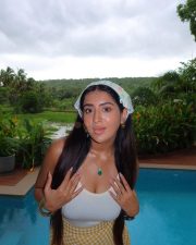 Beautiful Rashi Singh in a White Sleeveless Top and Yellow Gingham Skirt Pictures 04