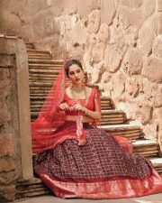 Beautiful Sexy Doll Nabha Natesh in a Traditional Lehenga and Blouse Photos 02