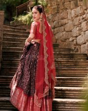 Beautiful Sexy Doll Nabha Natesh in a Traditional Lehenga and Blouse Photos 04