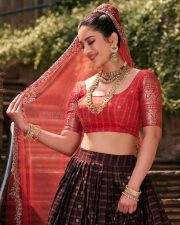 Beautiful Sexy Doll Nabha Natesh in a Traditional Lehenga and Blouse Photos 05