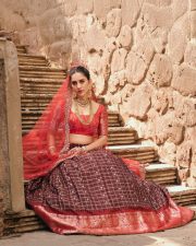 Beautiful Sexy Doll Nabha Natesh in a Traditional Lehenga and Blouse Photos 06