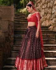 Beautiful Sexy Doll Nabha Natesh in a Traditional Lehenga and Blouse Photos 07