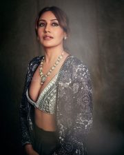 Beautiful Surbhi Chandna in a Black Embroidered Printed Lehenga Set Photos 03