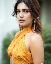 Bhumi Pednekar in a Yellow Halter Neck Crop Top and Maxi Skirt Photos 01