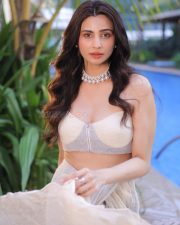 Bihu Attack Actress Daisy Shah in a Strapless Corset Blouse with a Matching Mesh Draped Skirt Photos 08