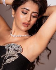 Bold Rashi Singh in a Black Strapless Gown Pictures 01