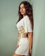 Bollywood Diva Bhumi Pednekar in a Corset White Mini Dress Photos 01