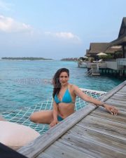 Breathtaking Actress Pragya Jaiswal in a Teal Bikini Top Photos 01