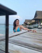 Breathtaking Actress Pragya Jaiswal in a Teal Bikini Top Photos 02