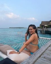 Breathtaking Actress Pragya Jaiswal in a Teal Bikini Top Photos 05