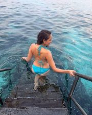 Breathtaking Actress Pragya Jaiswal in a Teal Bikini Top Photos 06