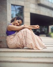 Bubbly Beauty Anupama Parameswaran in a Light Saree with a Sleeveless Purple Blouse Photos 07 Bubbly Beauty Anupama Parameswaran in a Light Saree with a Sleeveless Purple Blouse Photos 07