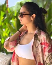 Casual Actress Shanvi Srivastava in a white crop top and white pants Photos 01 Casual Actress Shanvi Srivastava in a white crop top and white pants Photos 01