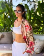 Casual Actress Shanvi Srivastava in a white crop top and white pants Photos 02 Casual Actress Shanvi Srivastava in a white crop top and white pants Photos 02