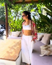 Casual Actress Shanvi Srivastava in a white crop top and white pants Photos 03 Casual Actress Shanvi Srivastava in a white crop top and white pants Photos 03