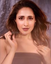Chic Beauty Pragya Jaiswal in a Strapless Denim Gown with Thigh Slit Photos 02