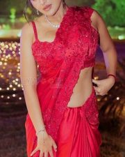 Classy Rashi Singh in a Red Embroidered Saree with a Sleeveless Thin Strap Blouse Photos 01 Classy Rashi Singh in a Red Embroidered Saree with a Sleeveless Thin Strap Blouse Photos 01