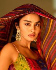 Colorful Anupama Parameswaran in a Three Piece Printed Gharara Set with a Sleeveless Fitted Bustier and Flared Pants Photos 01 Colorful Anupama Parameswaran in a Three Piece Printed Gharara Set with a Sleeveless Fitted Bustier and Flared Pants Photos 01