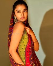 Colorful Anupama Parameswaran in a Three Piece Printed Gharara Set with a Sleeveless Fitted Bustier and Flared Pants Photos 03 Colorful Anupama Parameswaran in a Three Piece Printed Gharara Set with a Sleeveless Fitted Bustier and Flared Pants Photos 03