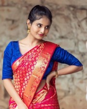 Cute Actress Ananya Nagalla in Saree Photos 01