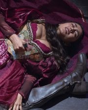 Dacoit Actress Mrunal Thakur in a Crimson Velvet Brocade Period Gown Photos 04 Dacoit Actress Mrunal Thakur in a Crimson Velvet Brocade Period Gown Photos 04