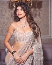 Dazzling Actress Anjini Dhawan in a Silver Crystal One Shoulder Corset Photos 03
