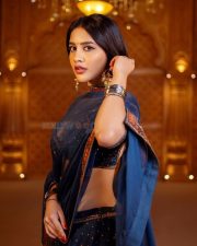 Dazzling Nabha Natesh in a Royal Blue Embroidered Lehenga Photos 01