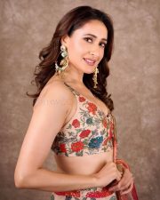 Desi Beauty Pragya Jaiswal in a Floral Lehenga Photos 01
