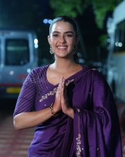 Double iSmart Heroine Kavya Thapar in a Traditional Blue Silk Saree Photos 02 Double iSmart Heroine Kavya Thapar in a Traditional Blue Silk Saree Photos 02