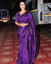 Double iSmart Heroine Kavya Thapar in a Traditional Blue Silk Saree Photos 04 Double iSmart Heroine Kavya Thapar in a Traditional Blue Silk Saree Photos 04