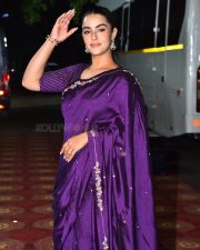Double iSmart Heroine Kavya Thapar in a Traditional Blue Silk Saree Photos 05 Double iSmart Heroine Kavya Thapar in a Traditional Blue Silk Saree Photos 05