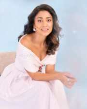 Drishyam 3 Actress Shriya Saran in an Ivory Toned Midi Dress Photos 01