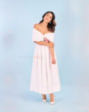 Drishyam 3 Actress Shriya Saran in an Ivory Toned Midi Dress Photos 02