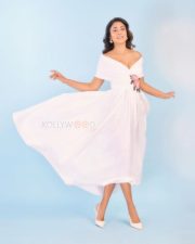 Drishyam 3 Actress Shriya Saran in an Ivory Toned Midi Dress Photos 05