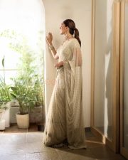 Elegant Actress Mrunal Thakur in a Ivory Embellished Ruffle Saree Photos 06 Elegant Actress Mrunal Thakur in a Ivory Embellished Ruffle Saree Photos 06