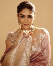 Elegant Actress Mrunal Thakur in a Pink Embroidered Tissue Saree Photos 06 Elegant Actress Mrunal Thakur in a Pink Embroidered Tissue Saree Photos 06