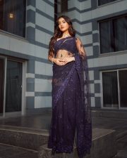 Elegant Actress Rashi Singh in a Navy Blue Sheer Saree Photos 04 Elegant Actress Rashi Singh in a Navy Blue Sheer Saree Photos 04