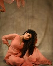 Elegant Beauty Anupama Parameswaran in a Peach Sharara Photos 05