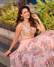 Elegant Pragya Jaiswal in a Regal Blush Pink Embroidered Lehenga Pictures 03