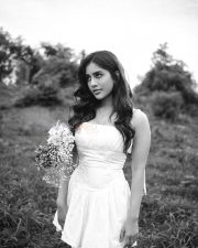 Elegant Tollywood Actress Nabha Natesh in a White Mini Dress Photos 03