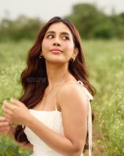 Elegant Tollywood Actress Nabha Natesh in a White Mini Dress Photos 07