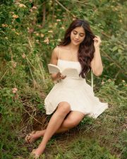 Elegant Tollywood Actress Nabha Natesh in a White Mini Dress Photos 08