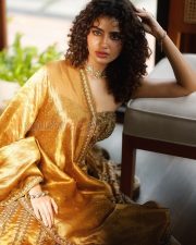 Enchanting Actress Anupama Parameswaran in a Golden Embroidered Silk Lehenga Choli Photos 03 Enchanting Actress Anupama Parameswaran in a Golden Embroidered Silk Lehenga Choli Photos 03