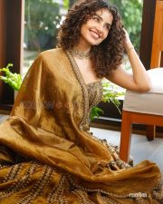 Enchanting Actress Anupama Parameswaran in a Golden Embroidered Silk Lehenga Choli Photos 06 Enchanting Actress Anupama Parameswaran in a Golden Embroidered Silk Lehenga Choli Photos 06