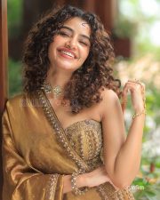 Enchanting Actress Anupama Parameswaran in a Golden Embroidered Silk Lehenga Choli Photos 07 Enchanting Actress Anupama Parameswaran in a Golden Embroidered Silk Lehenga Choli Photos 07