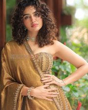 Enchanting Actress Anupama Parameswaran in a Golden Embroidered Silk Lehenga Choli Photos 09 Enchanting Actress Anupama Parameswaran in a Golden Embroidered Silk Lehenga Choli Photos 09
